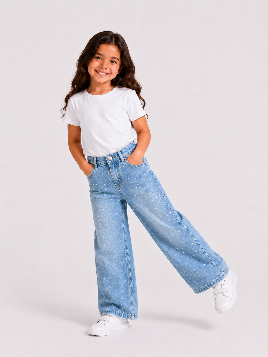 Sparkle Blue Wide Jeans