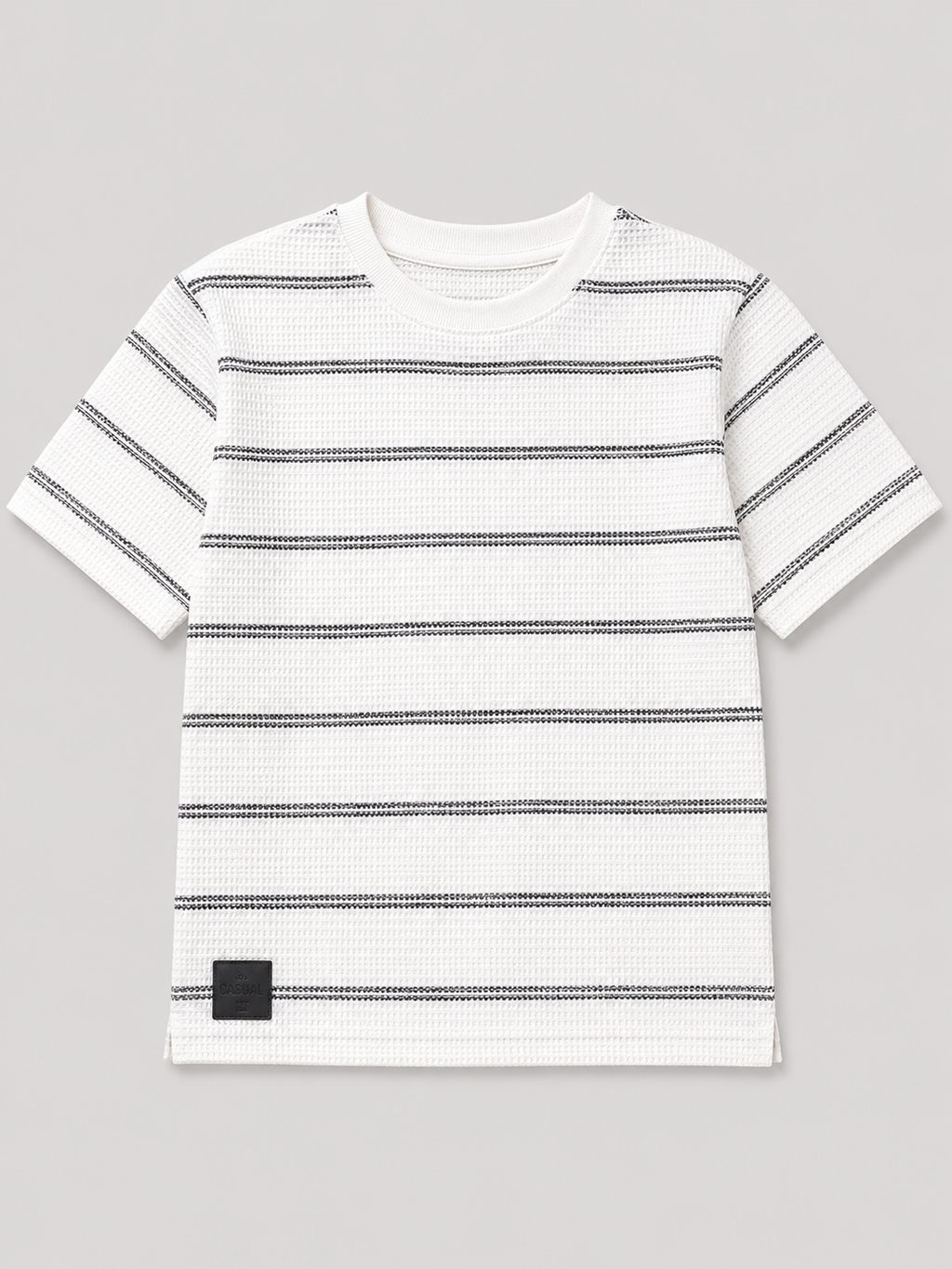 white grey striped shirt