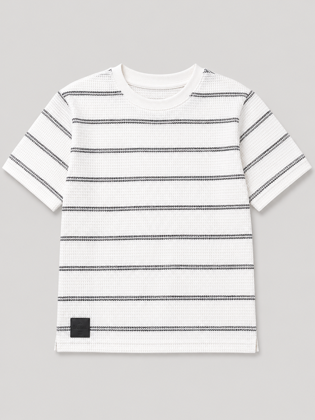 white grey striped shirt