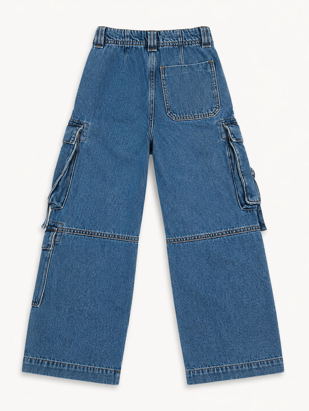 cargo wide leg chains denim