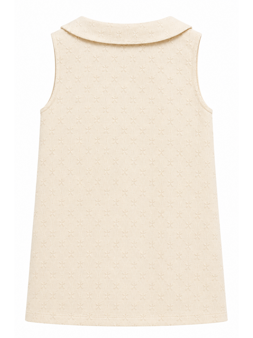 Ivory Buttoned Collar Dress