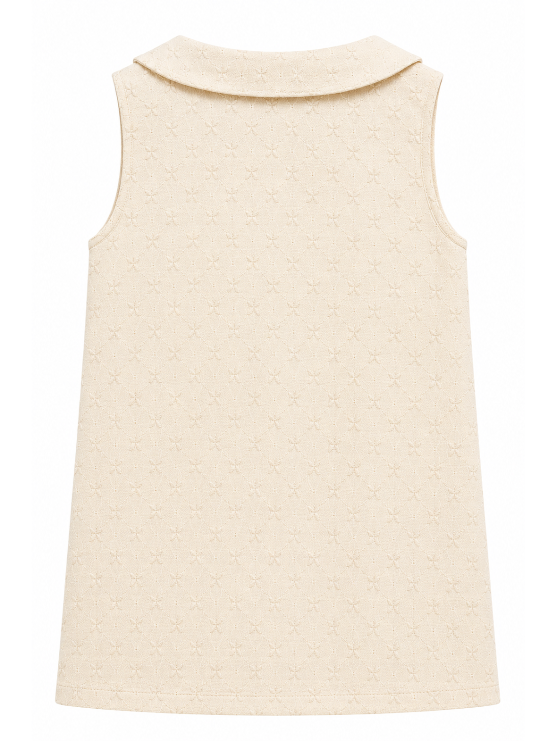 Ivory Buttoned Collar Dress