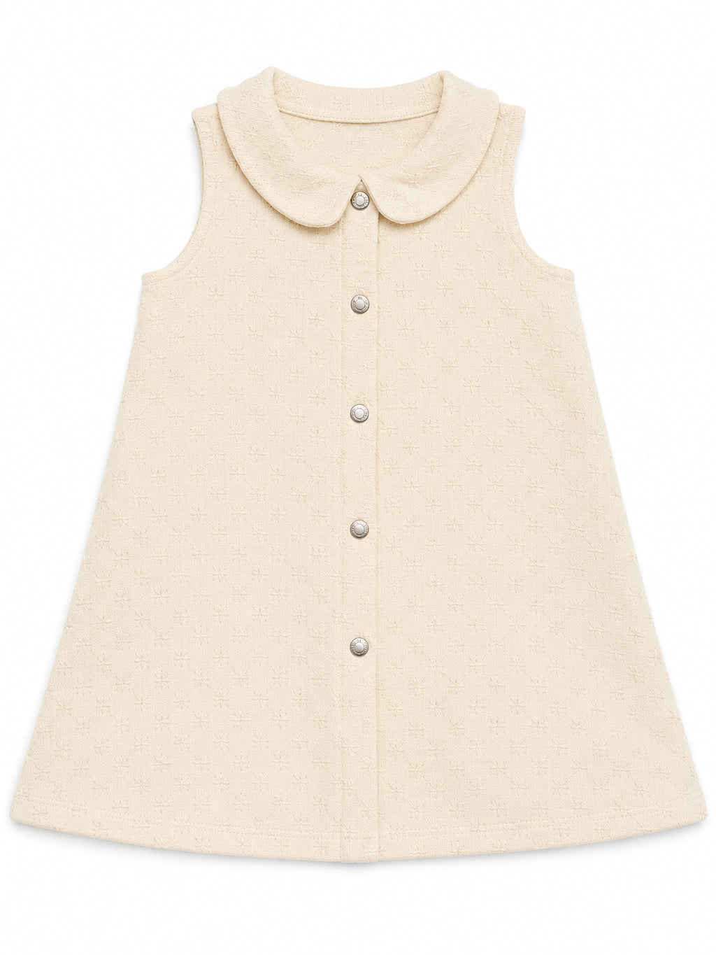 Ivory Buttoned Collar Dress