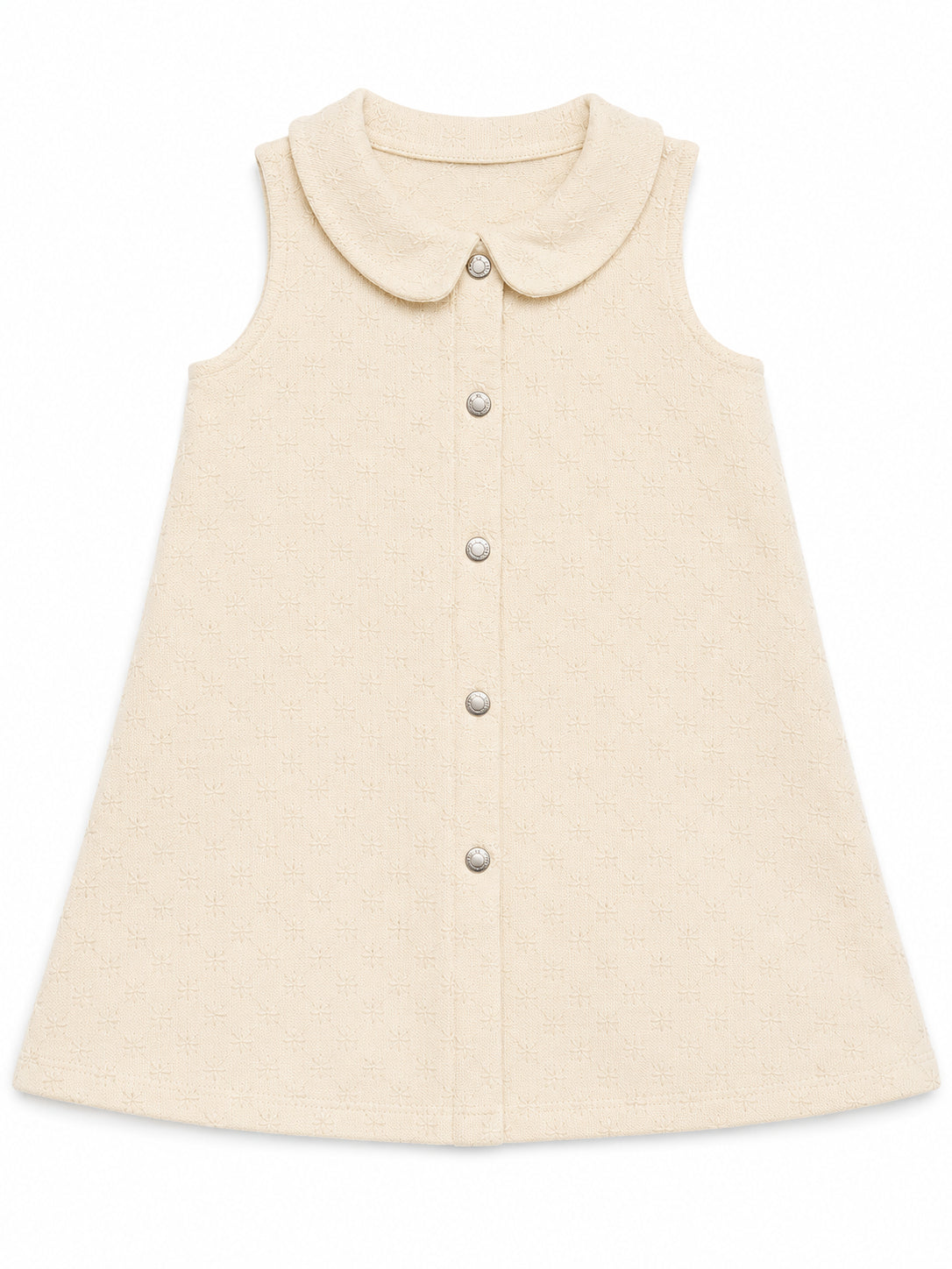 Ivory Buttoned Collar Dress