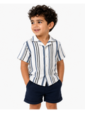 Boys Navy Striped Shirt