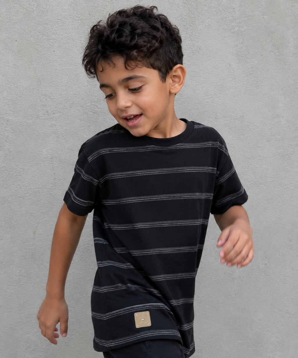 black and grey striped shirt