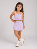 Lilac Floral Two-Piece Skirt Set