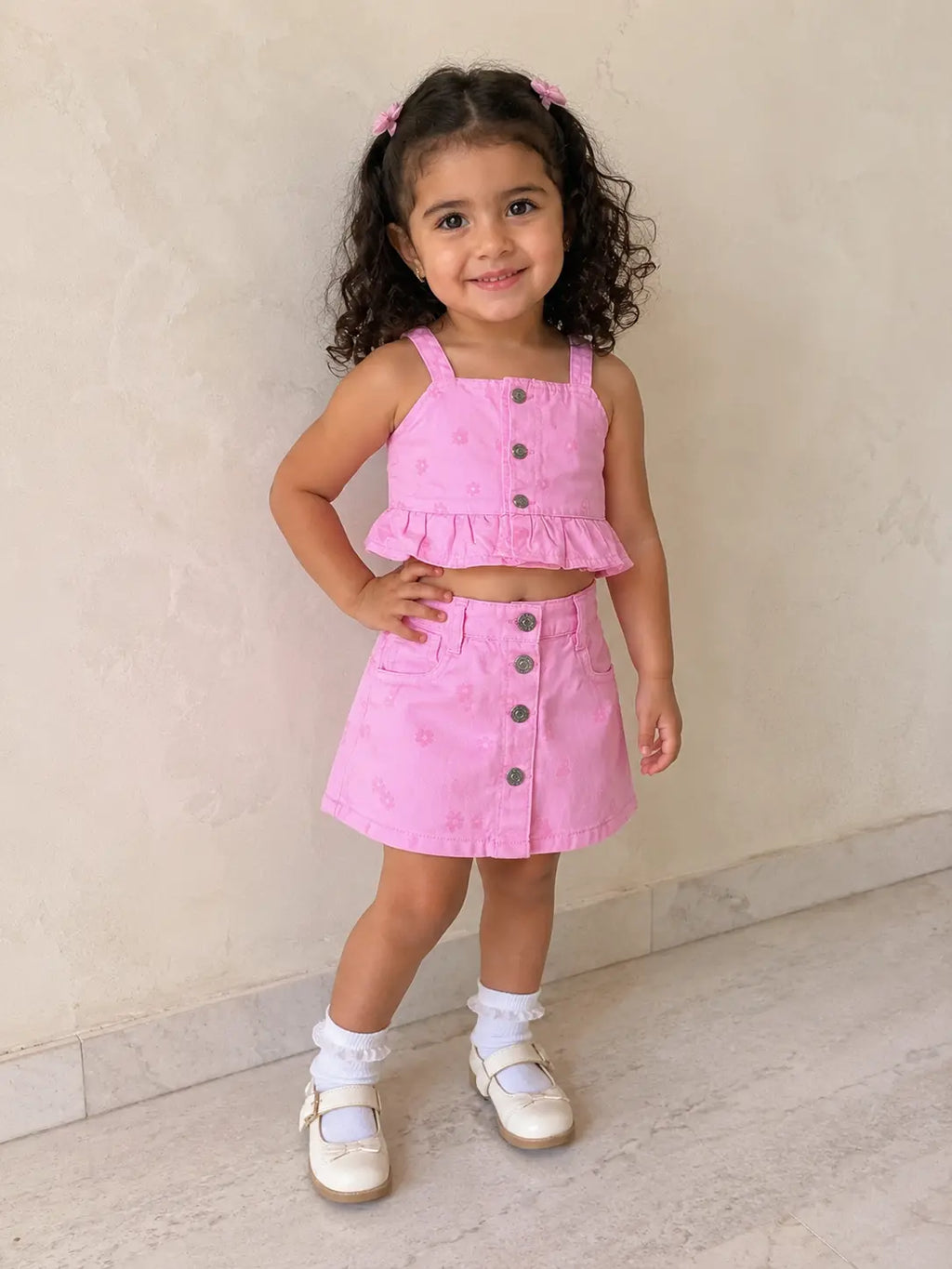 Pink floral two-pieces set
