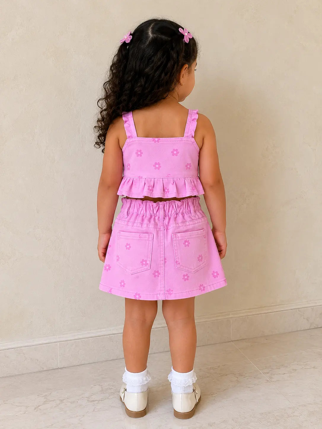 Pink floral two-pieces set