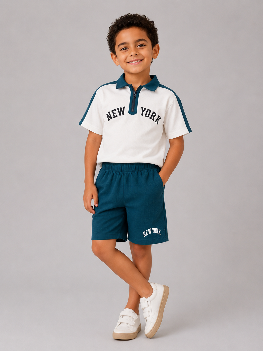 Dark teal Urban NY Polo Set