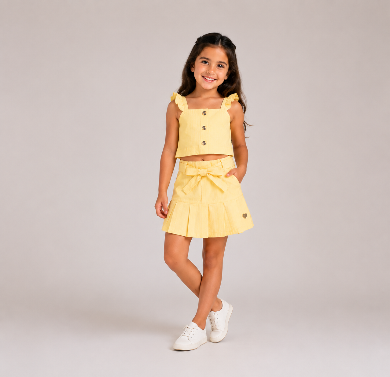 Yellow Ruffle Skirt Set