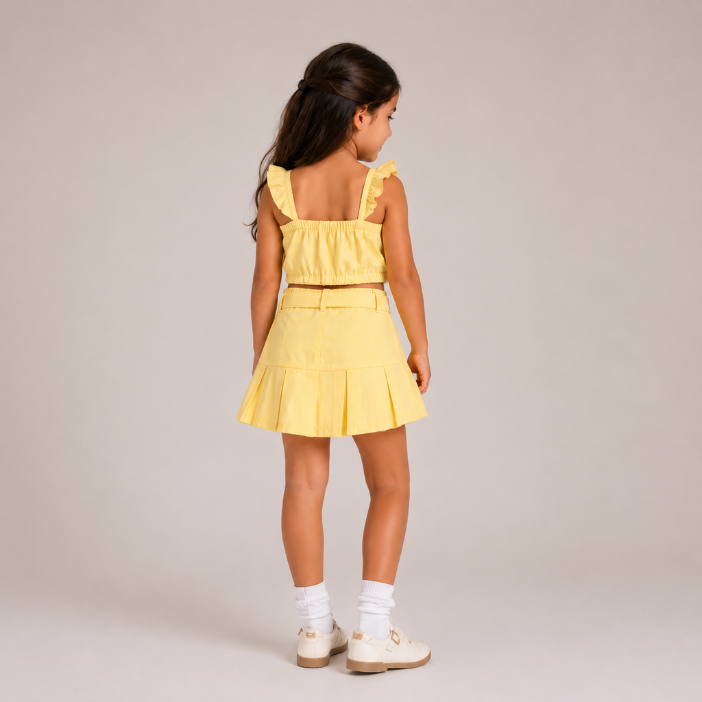 Yellow Ruffle Skirt Set