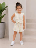 Girls Rainbow Stripe Vest & Skort Set