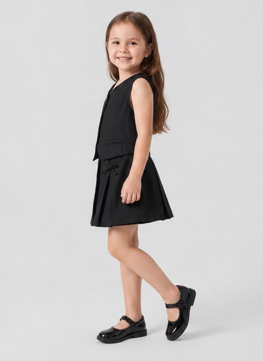 Classic Black vest and skirt