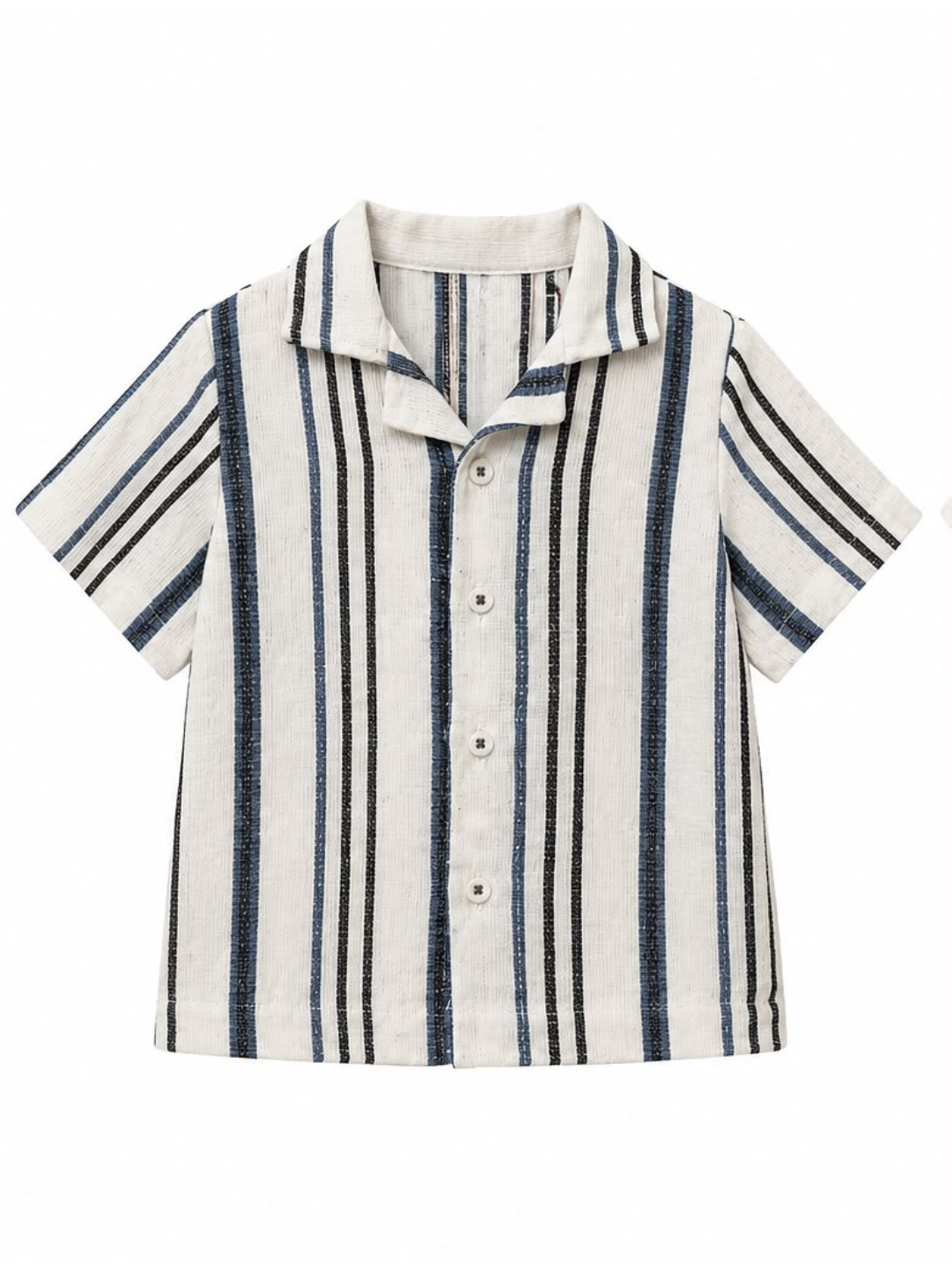 Boys Navy Striped Shirt