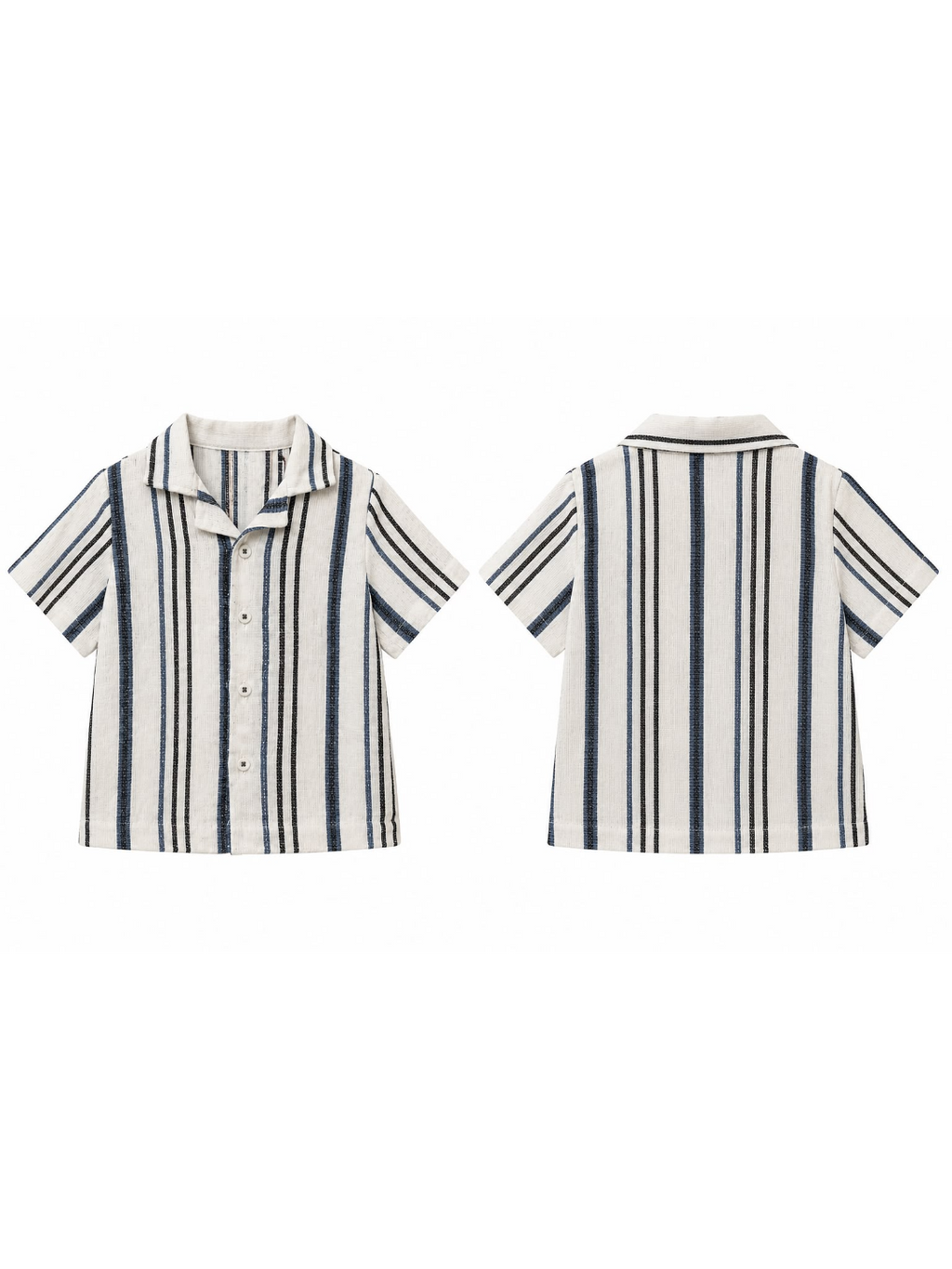 Boys Navy Striped Shirt