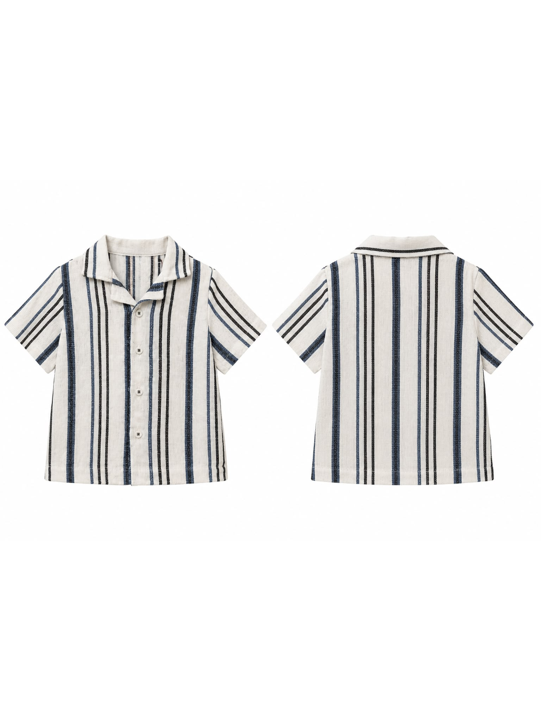 Boys Navy Striped Shirt