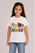 Girls printed white cotton shirt