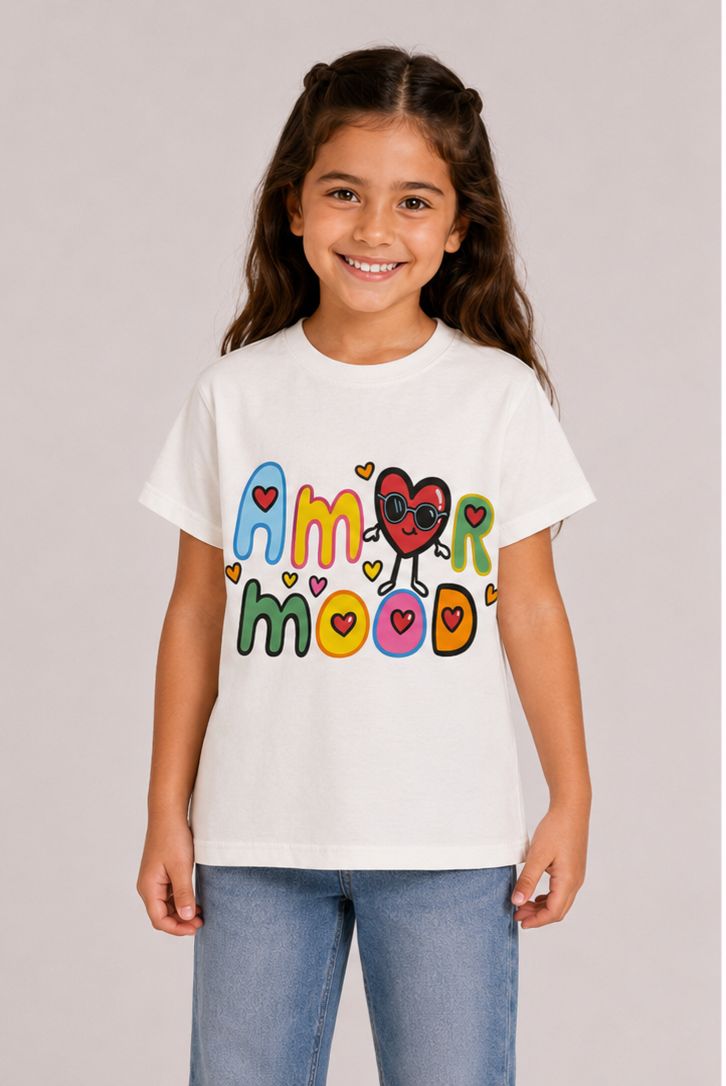 Girls printed white cotton shirt