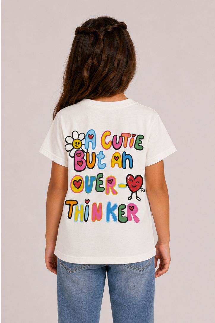 Girls printed white cotton shirt