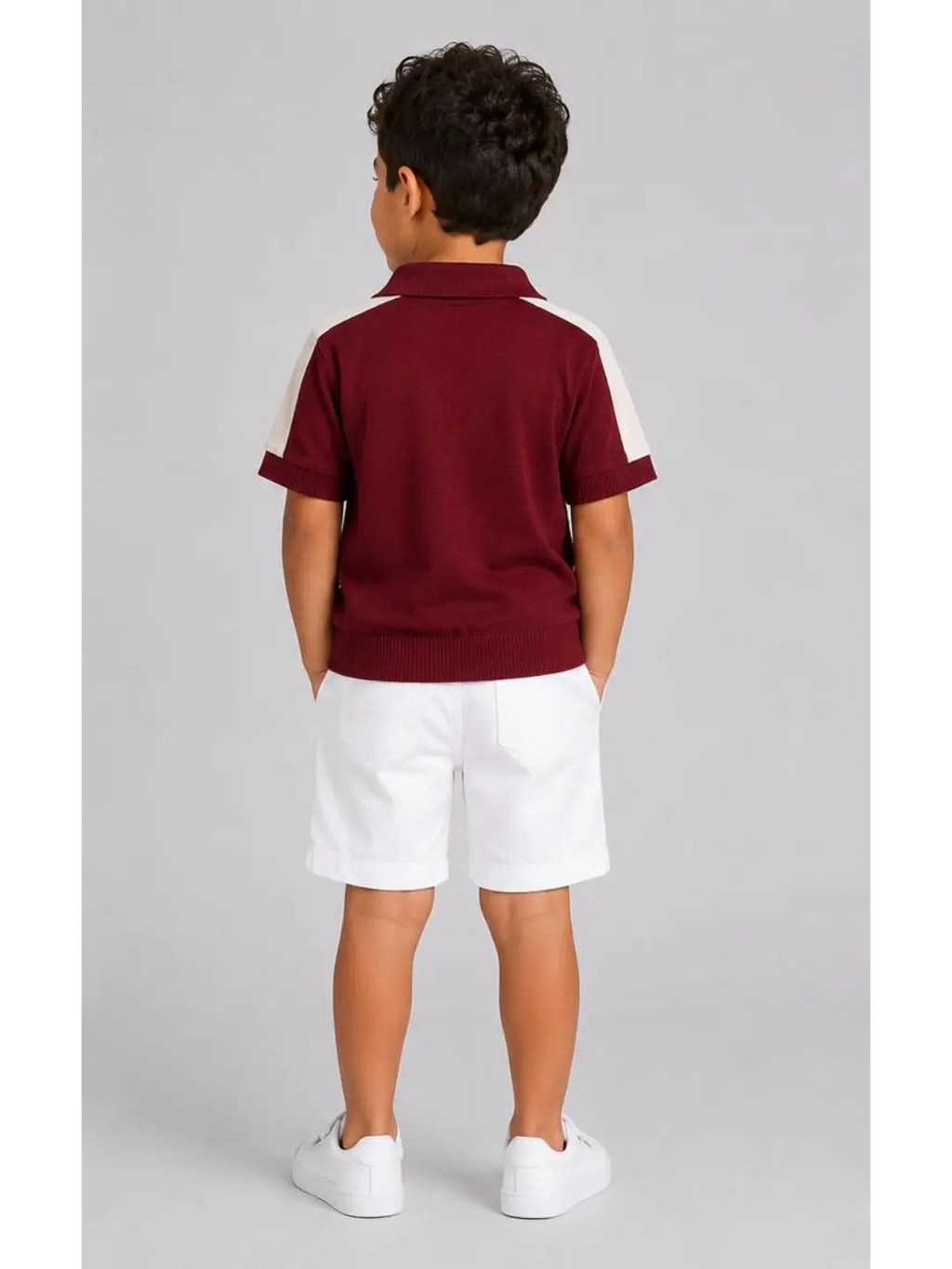 Burgundy Knit Polo Shirt