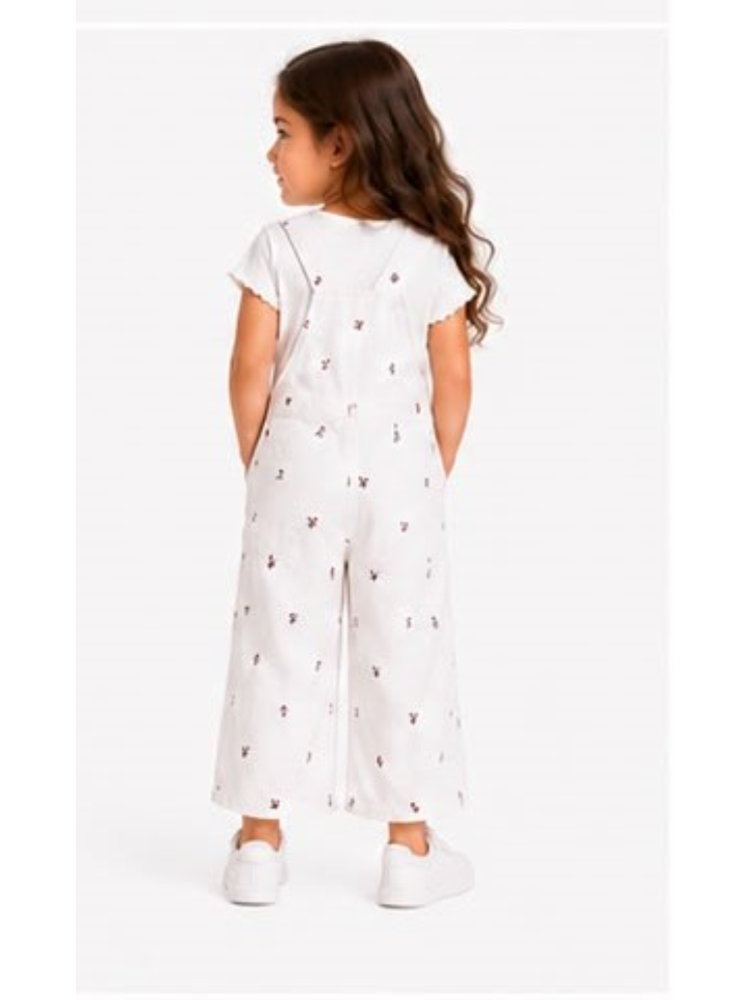 Printed gabardine jumpsuit set