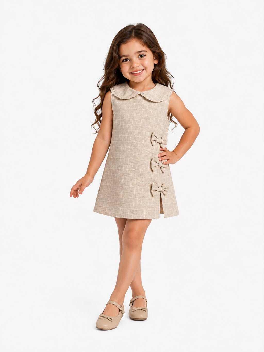 Shimmery Linen Bow Dress