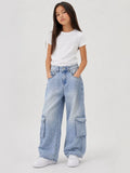 Sky Cargo Wide Jeans