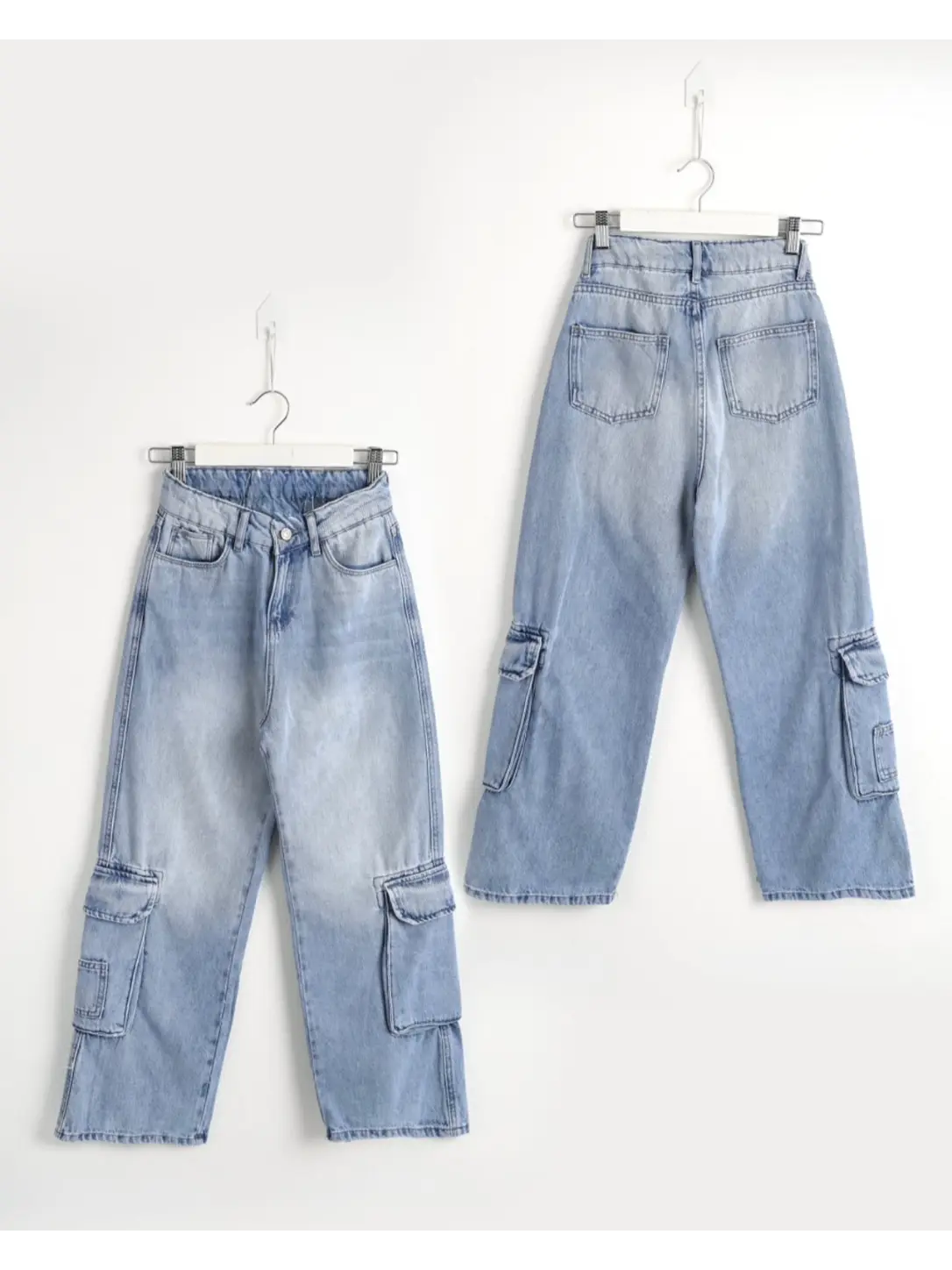 Sky Cargo Wide Jeans