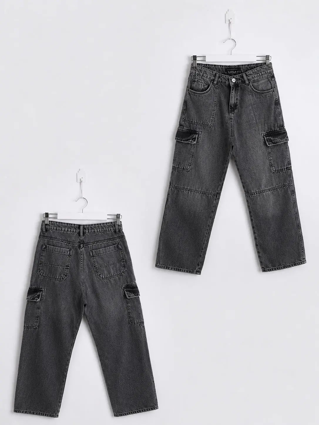 Grey cargo denim