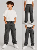 Grey cargo denim