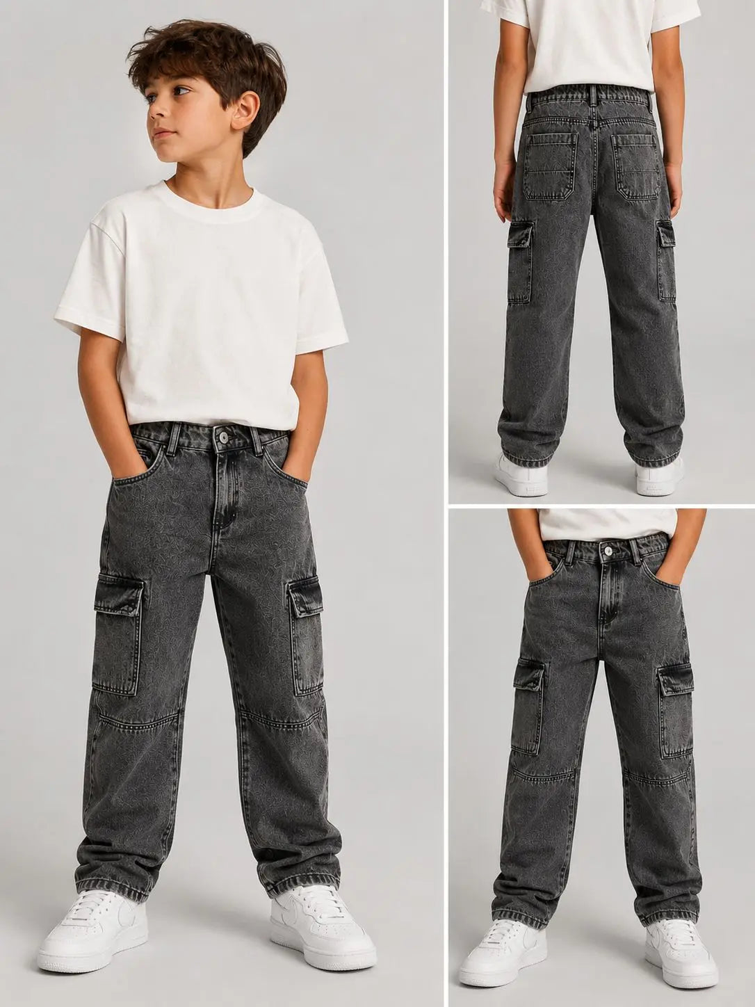 Grey cargo denim