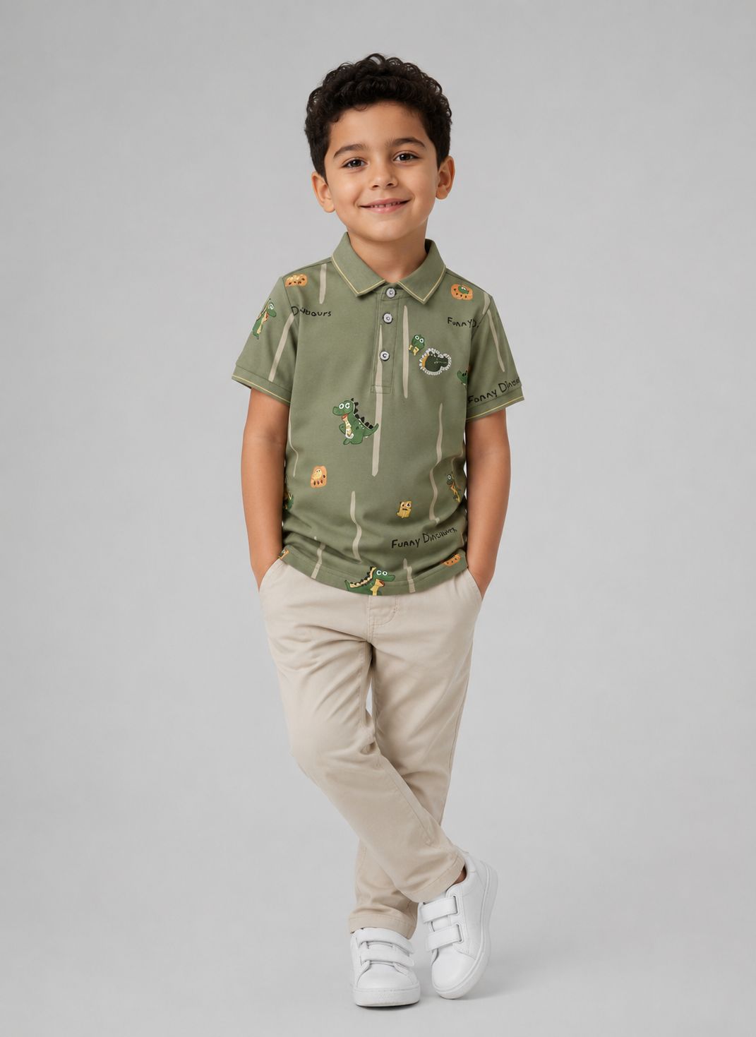 Little Dino olive shirt