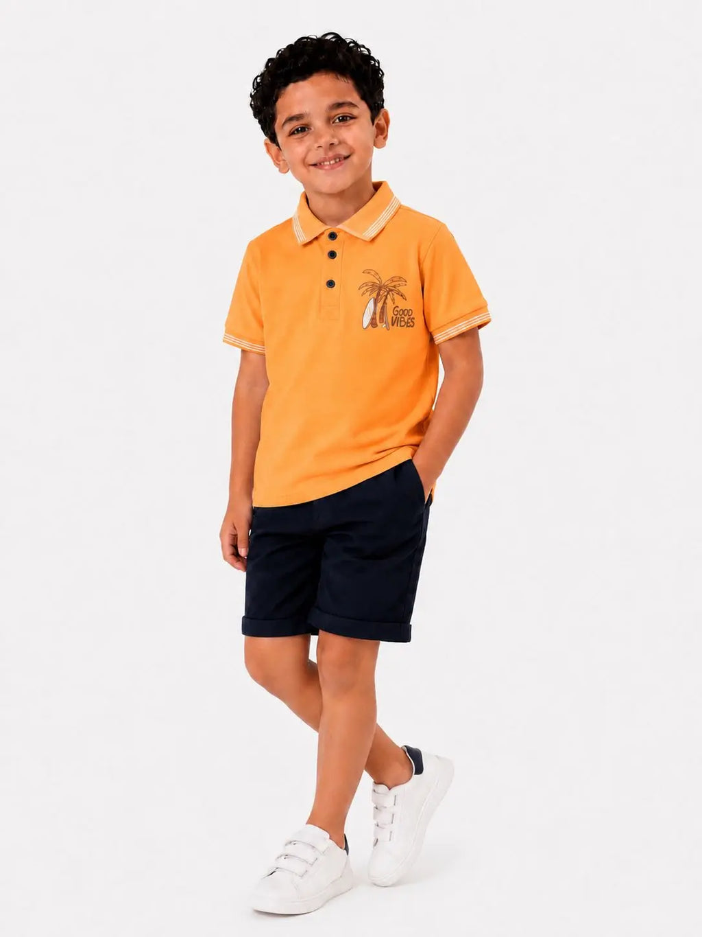 cotton orange palm beach shirt