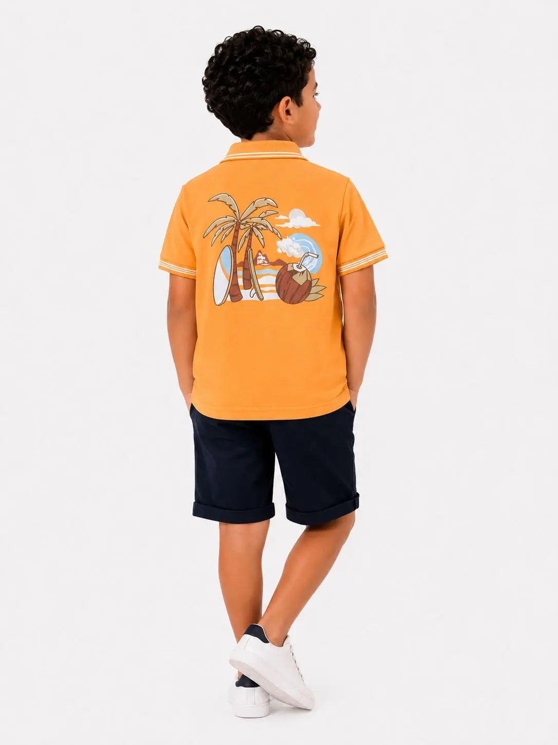 cotton orange palm beach shirt