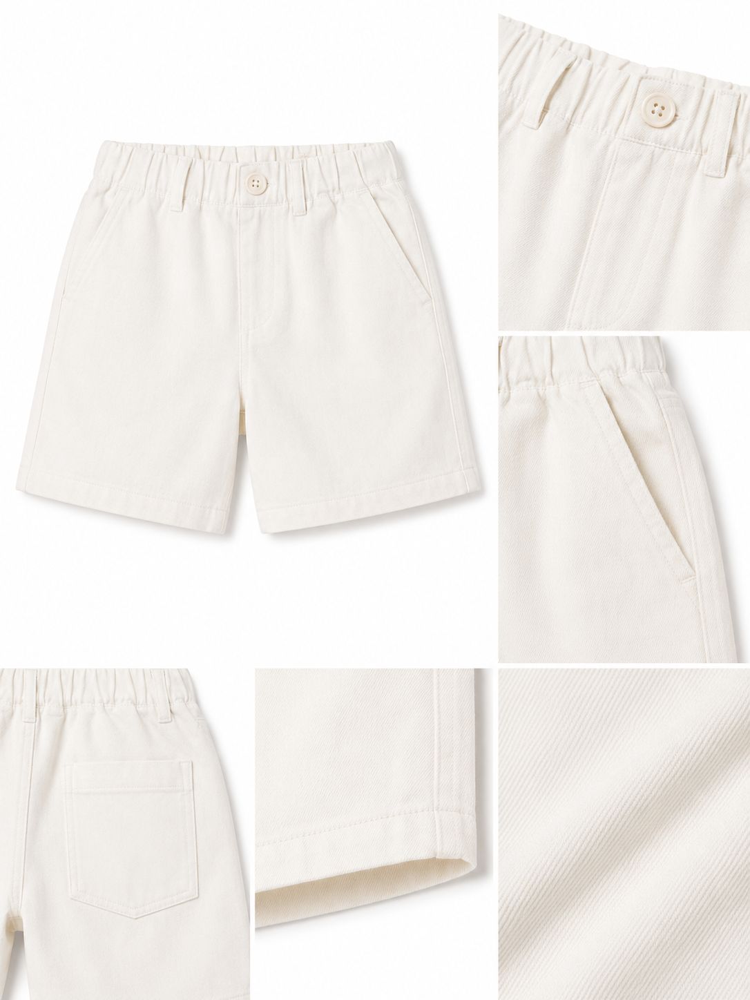 Off-white linen cotton short