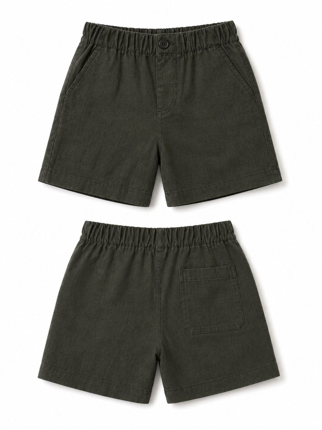Olive green linen cotton short
