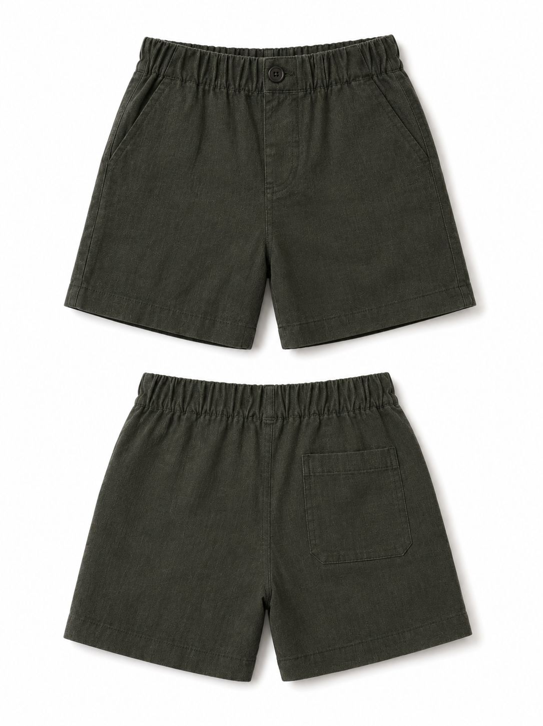 Olive green linen cotton short