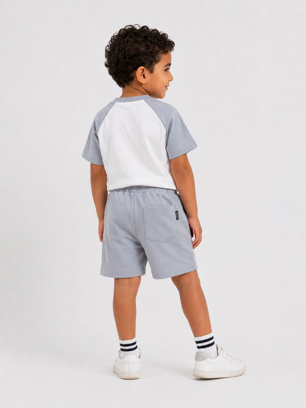 Boys cotton light grey set