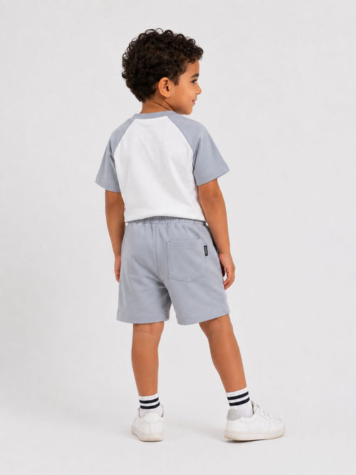 Boys cotton light grey set