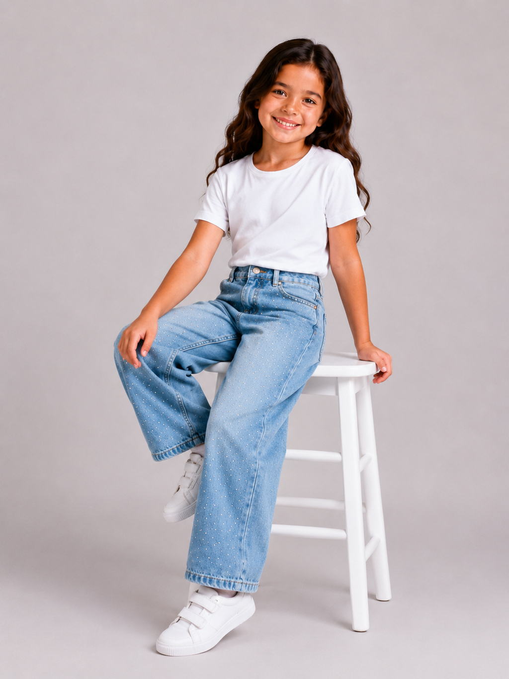 Sparkle Blue Wide Jeans