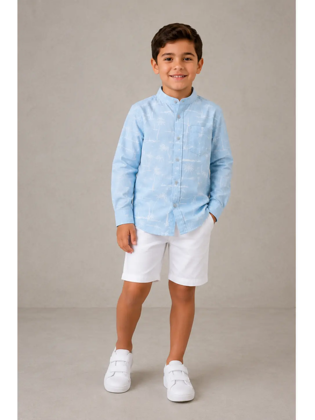 Baby blue palm shirt