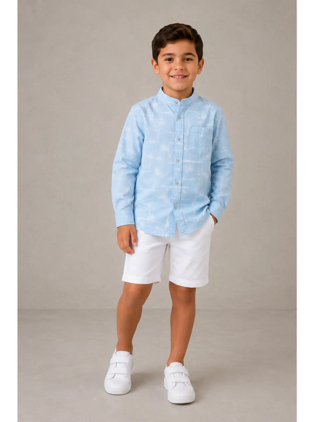 Baby blue palm shirt