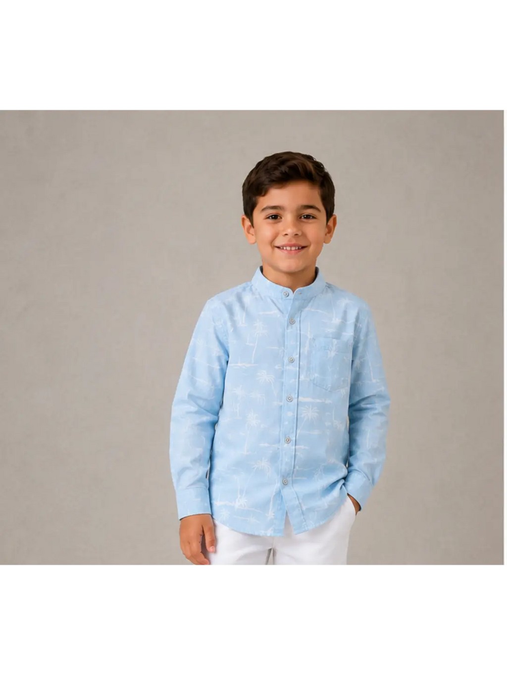 Baby blue palm shirt