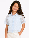 Sky Bloom Lace Shirt With inner top