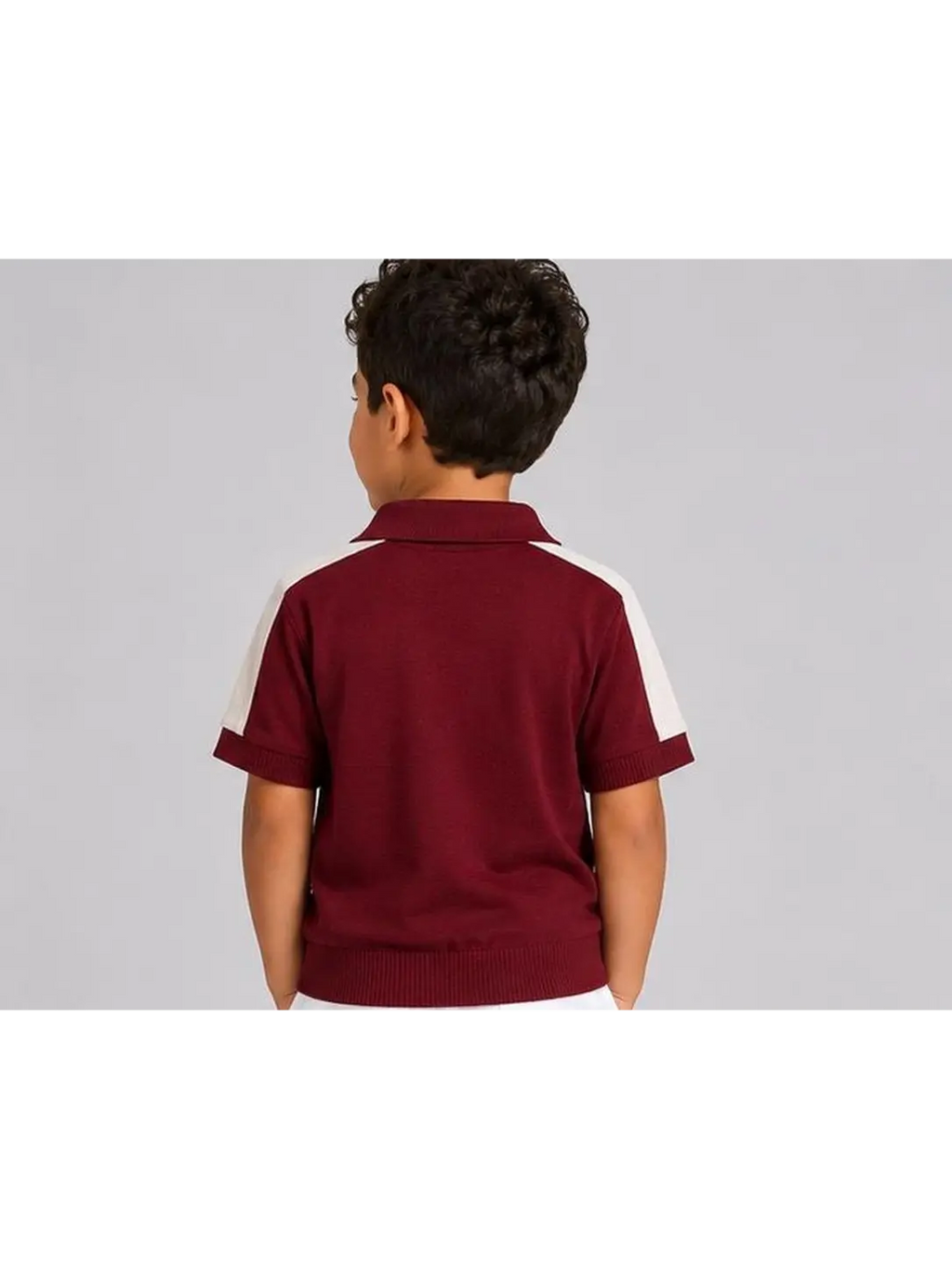 Burgundy Knit Polo Shirt