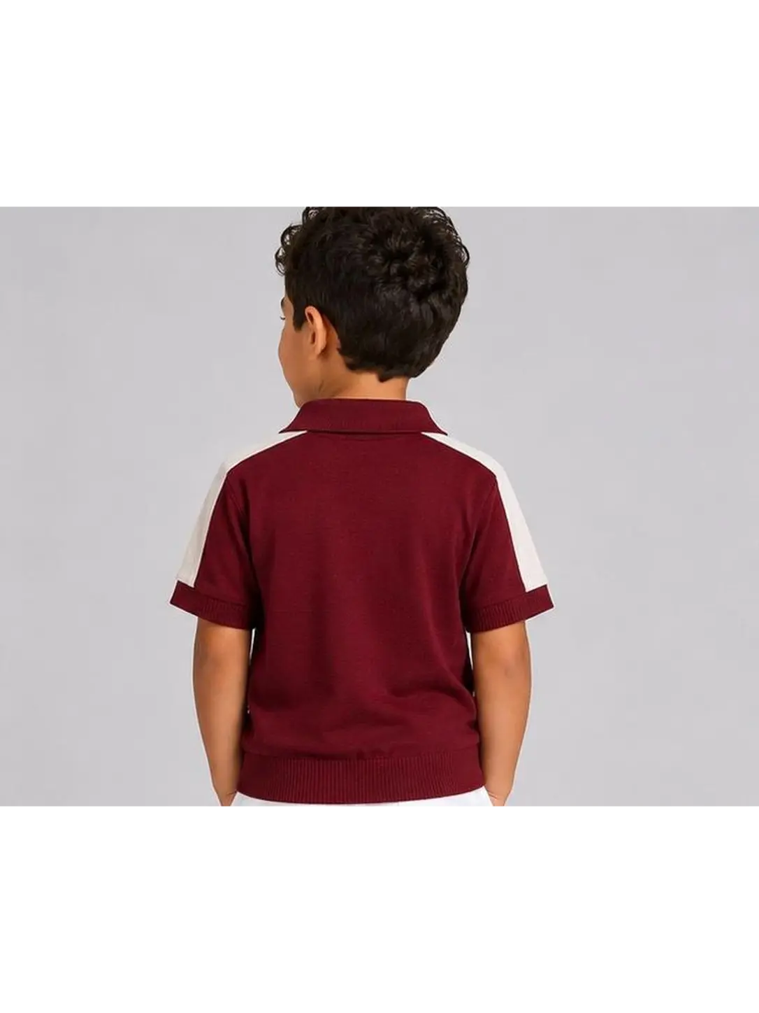 Burgundy Knit Polo Shirt