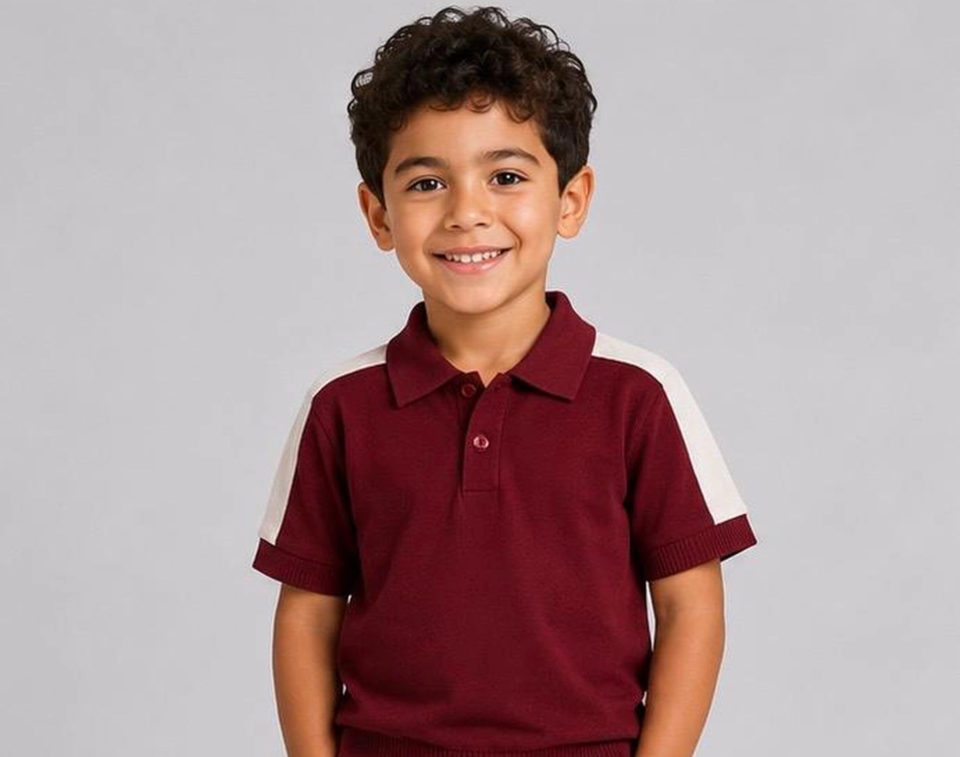 Burgundy Knit Polo Shirt