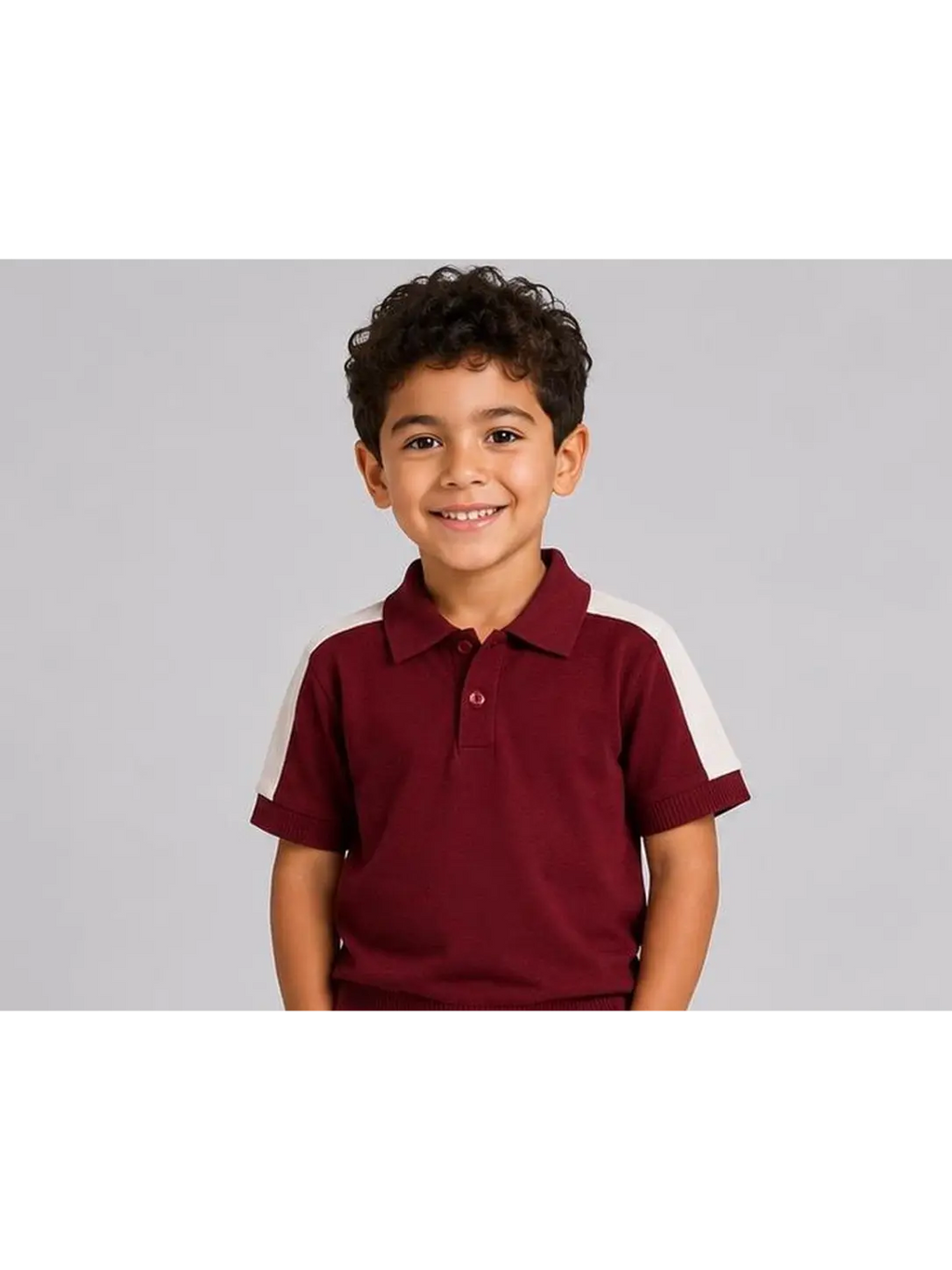 Burgundy Knit Polo Shirt