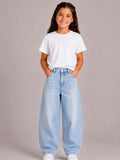 Cloud Blue Barrel Jeans
